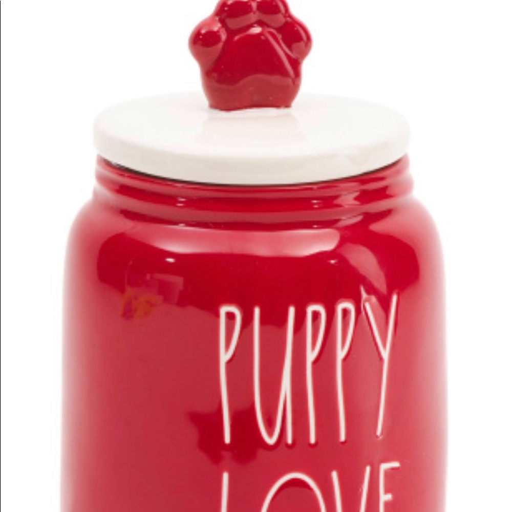 Brand New in Box RAE DUNN Puppy Love Canister With Paw Topper Below $25 Retail